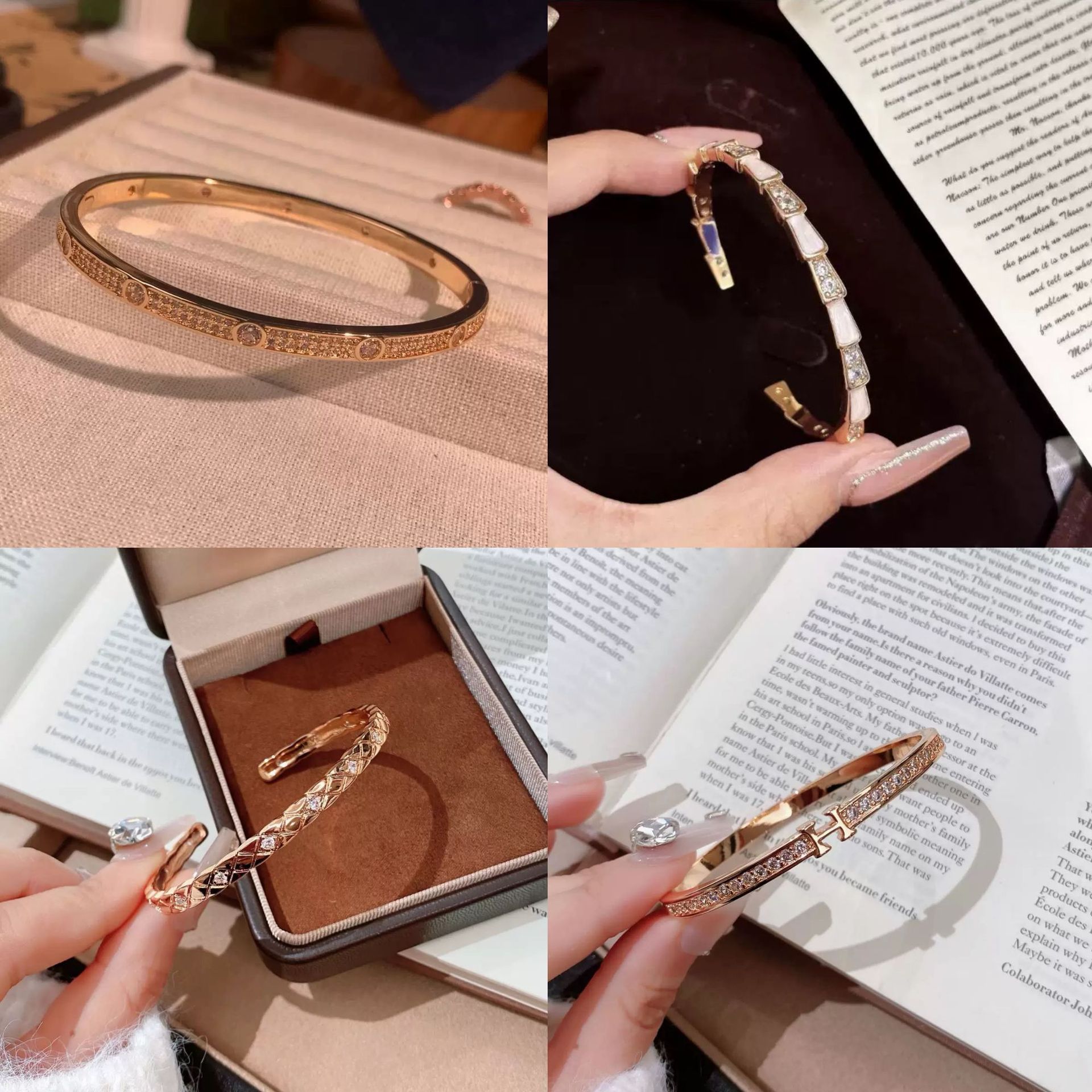 Snake Pattern Copper Wristband For Women With Electroplated Gold Plating And Artificial Gemstone Inlay Featuring Snake Chain