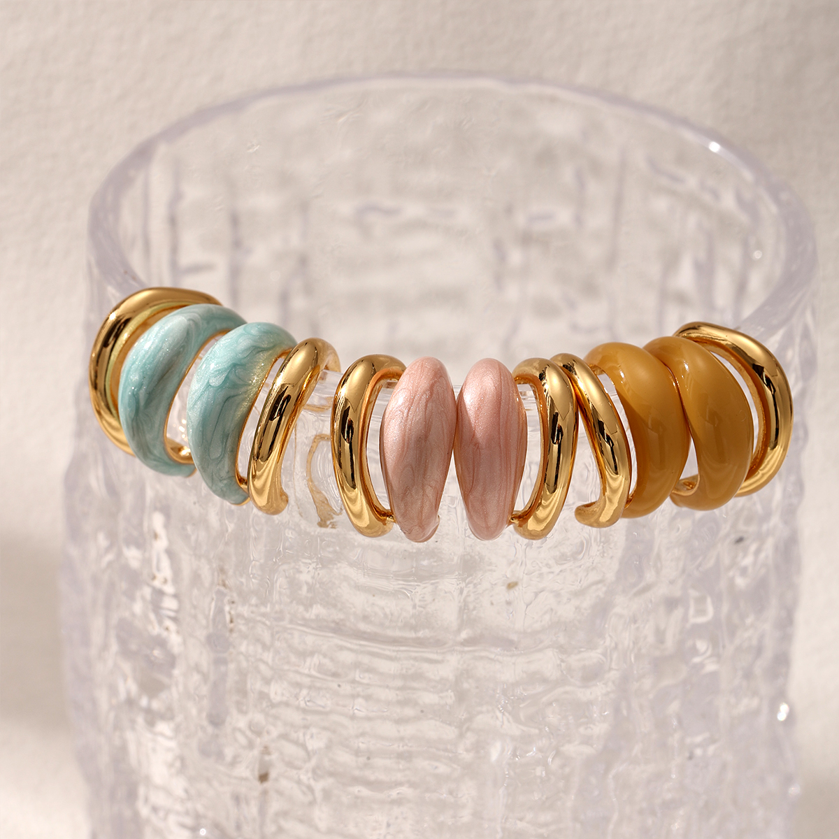 Solid Color Asymmetrical Earrings For Women, Copper With 18K Real Gold Plated Water Plating, 0.03µm-0.05µm Thickness 4