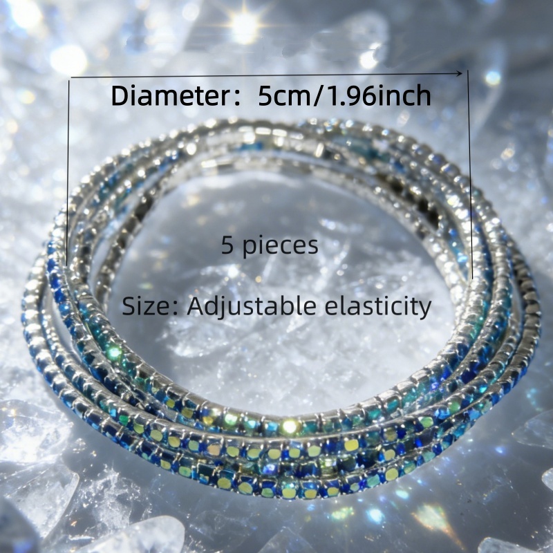 Sparkly Electroplated Copper Bangle For Women With Silver Plated Finish And Rhinestone Inlay 4