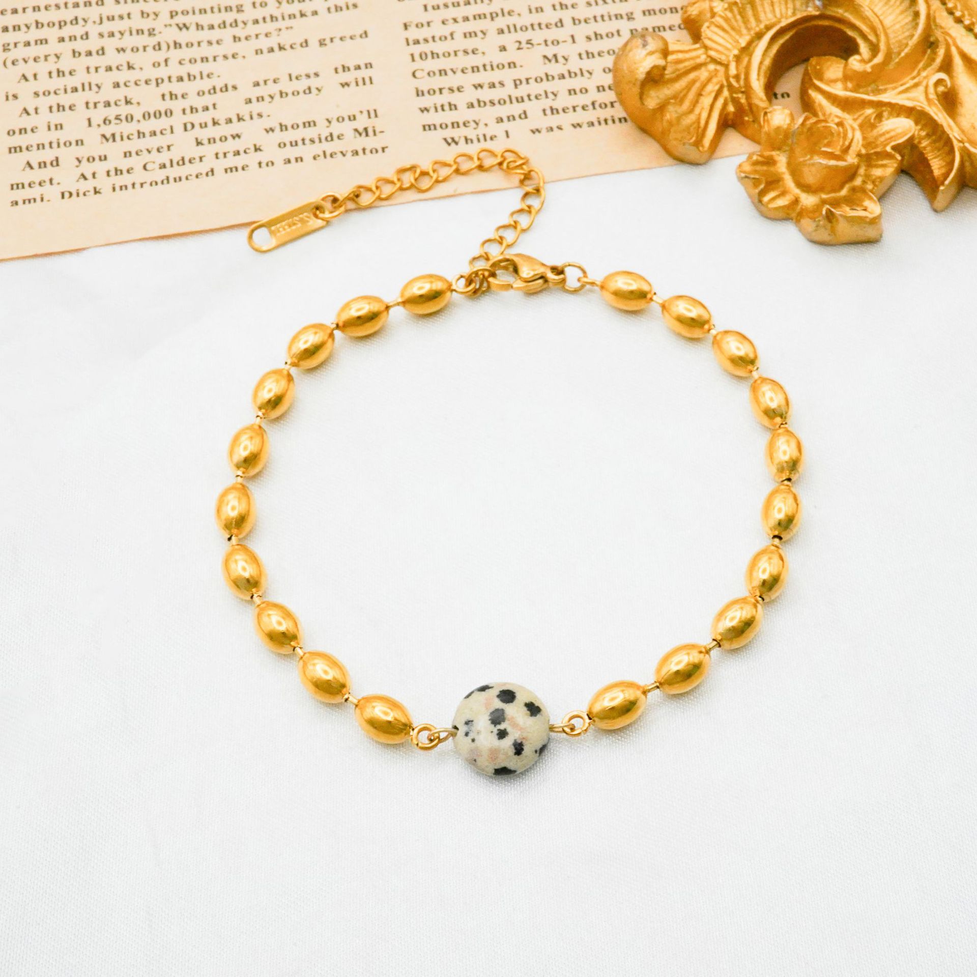 Spot Hip-Hop Bracelets For Women In 304 Stainless Steel With 18K Real Gold Plated Finish, Available In Gold 2