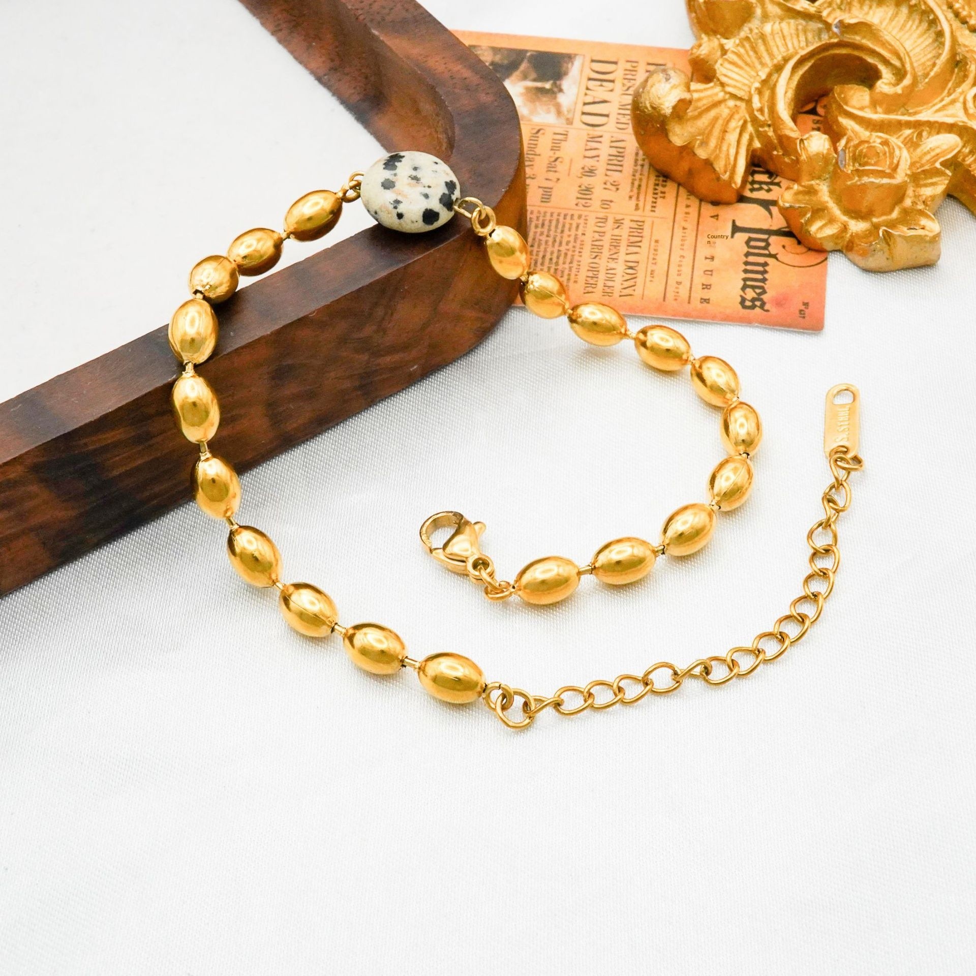 Spot Hip-Hop Bracelets For Women In 304 Stainless Steel With 18K Real Gold Plated Finish, Available In Gold 4