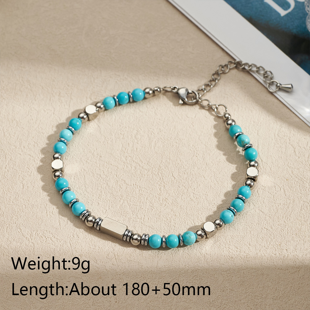 Square Copper Bracelets With Silver Plated Water Plating And 0.03µm Thickness Featuring Handmade Chain For Adults 5