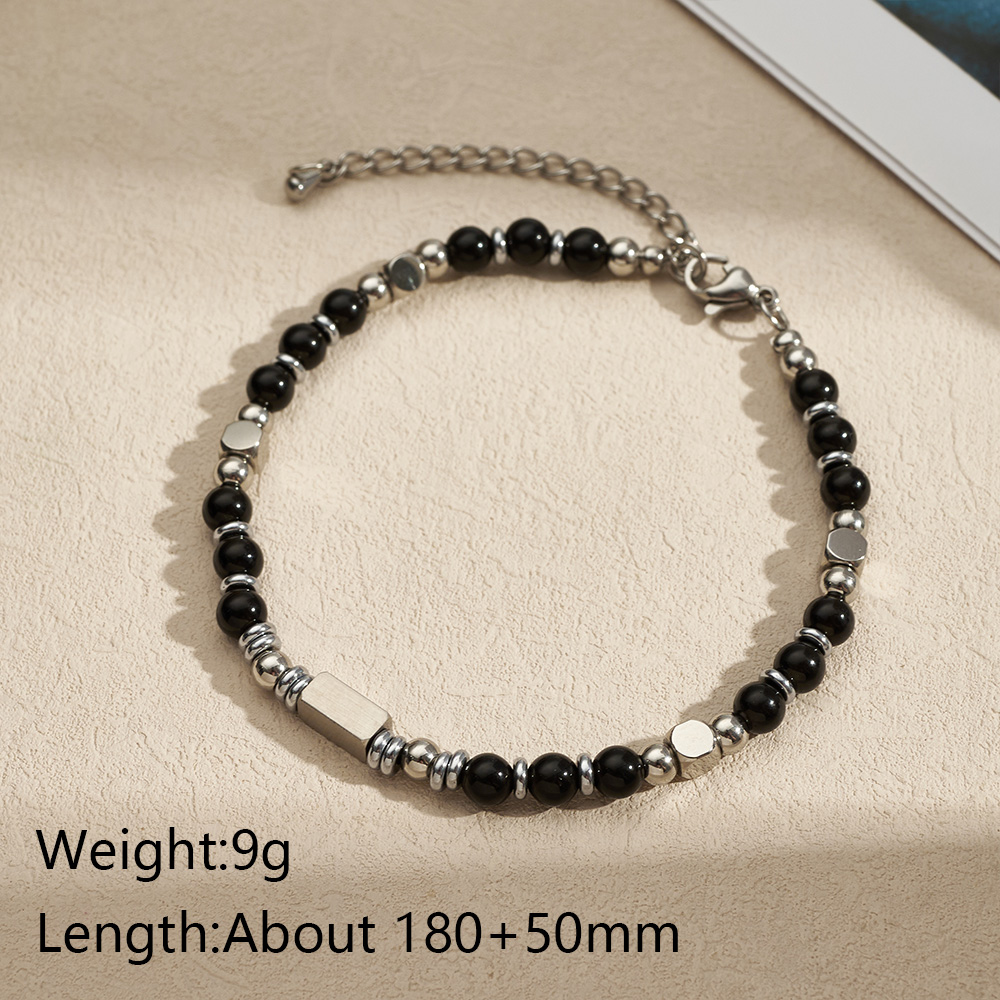Square Copper Bracelets With Silver Plated Water Plating And 0.03µm Thickness Featuring Handmade Chain For Adults 7