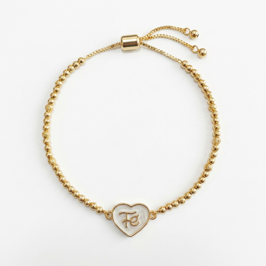 Square Enamel Bracelets For Women With Beaded Chain, Copper Material And 18K Real Gold Water Plating 5
