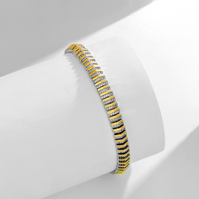 Square Tennis Bracelet For Women With Copper Tennis Chain Featuring Zircon Inlay In Alloy Material 3