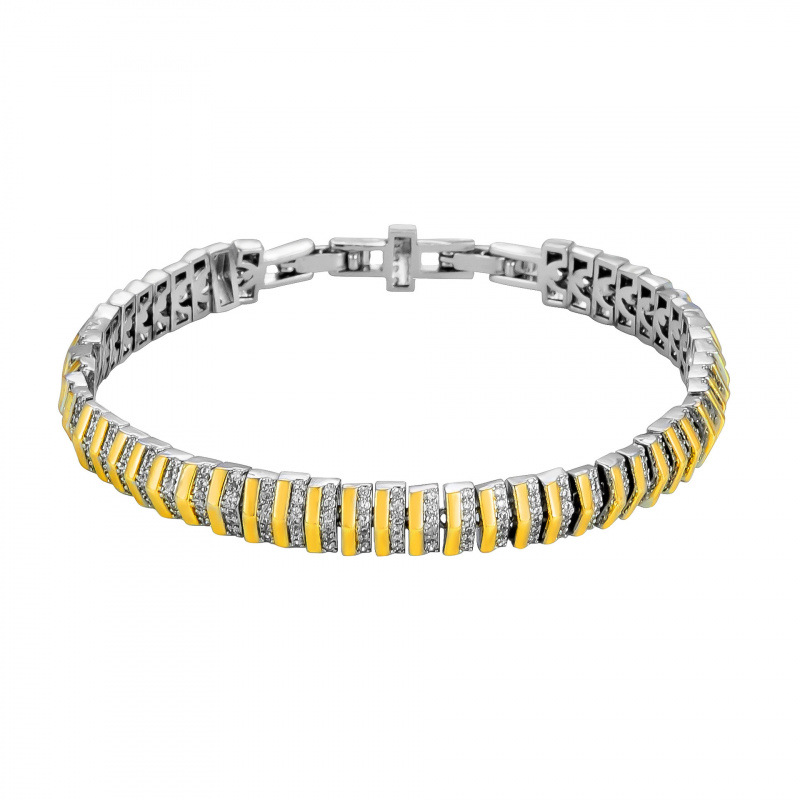 Square Tennis Bracelet For Women With Copper Tennis Chain Featuring Zircon Inlay In Alloy Material 5