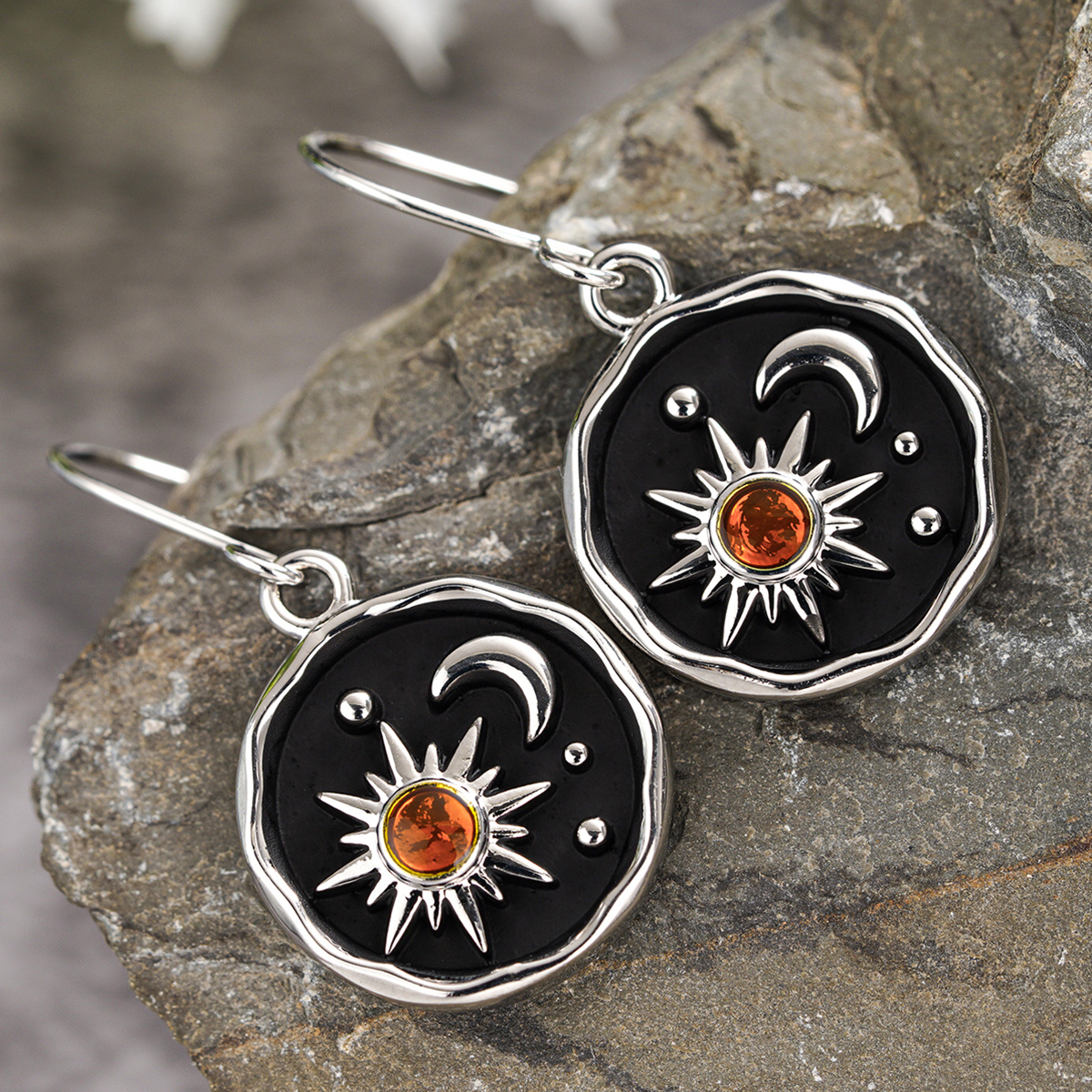 Star Enamel Drop Earrings In Copper With KC Golden Plated Water Plating And 0.03µm Thickness Featuring Zircon Inlay 3