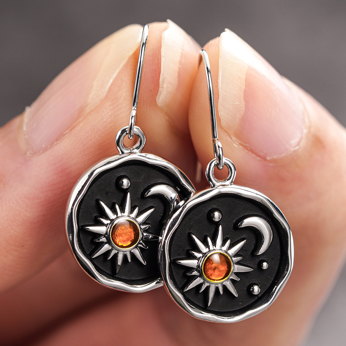 Star Enamel Drop Earrings In Copper With KC Golden Plated Water Plating And 0.03µm Thickness Featuring Zircon Inlay 5