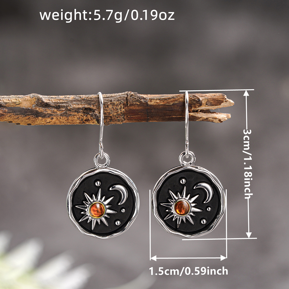 Star Enamel Drop Earrings In Copper With KC Golden Plated Water Plating And 0.03µm Thickness Featuring Zircon Inlay 6