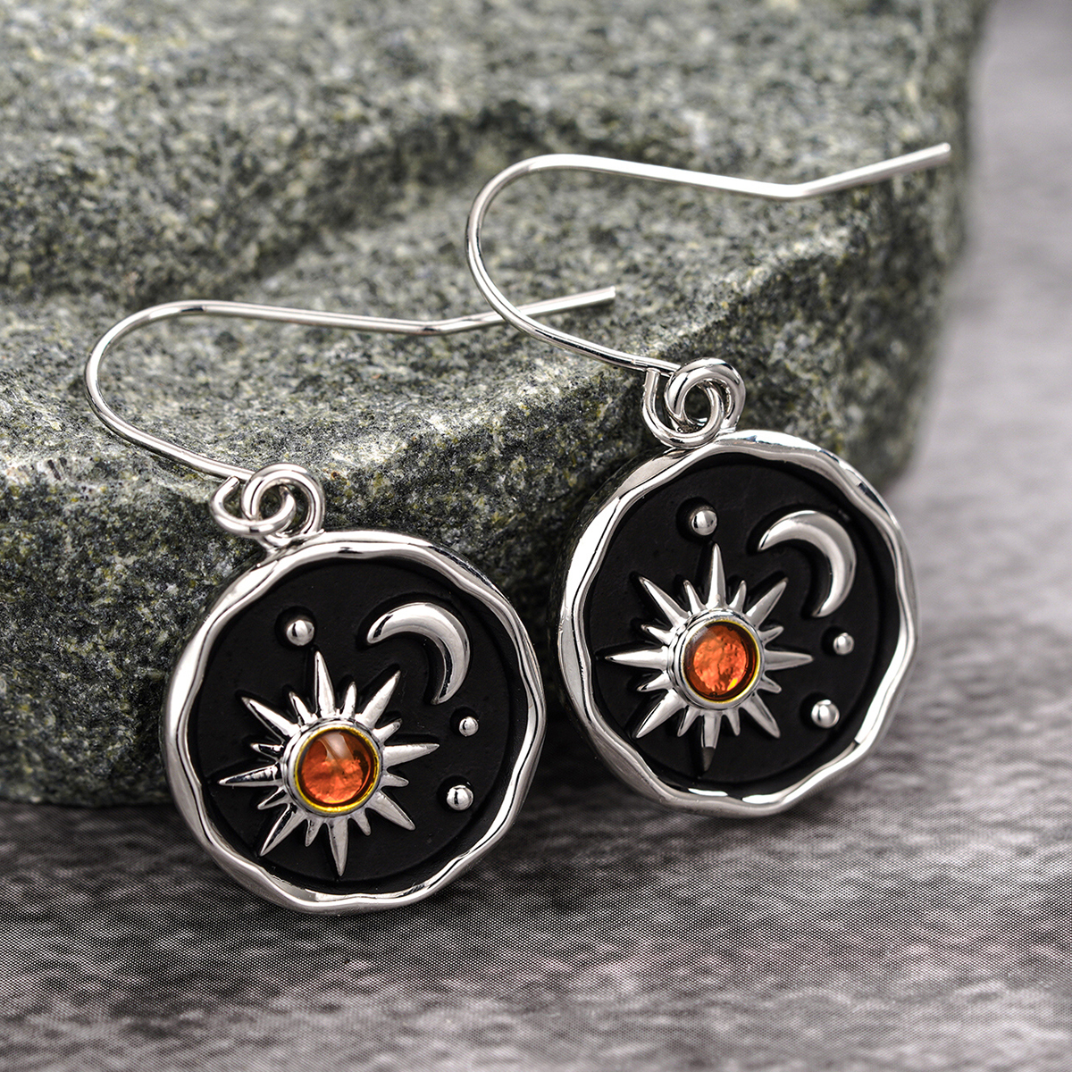 Star Enamel Drop Earrings In Copper With KC Golden Plated Water Plating And 0.03µm Thickness Featuring Zircon Inlay 8