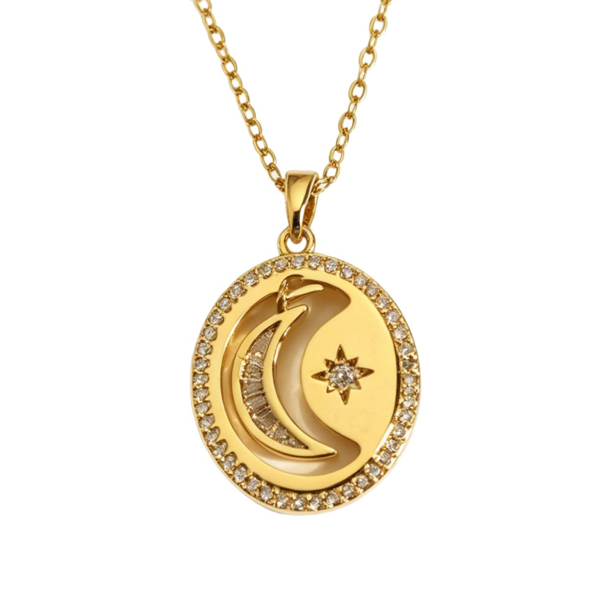 Star Necklace For Women With Copper Cable Chain And Copper Pendant Featuring Zircon Inlay 5