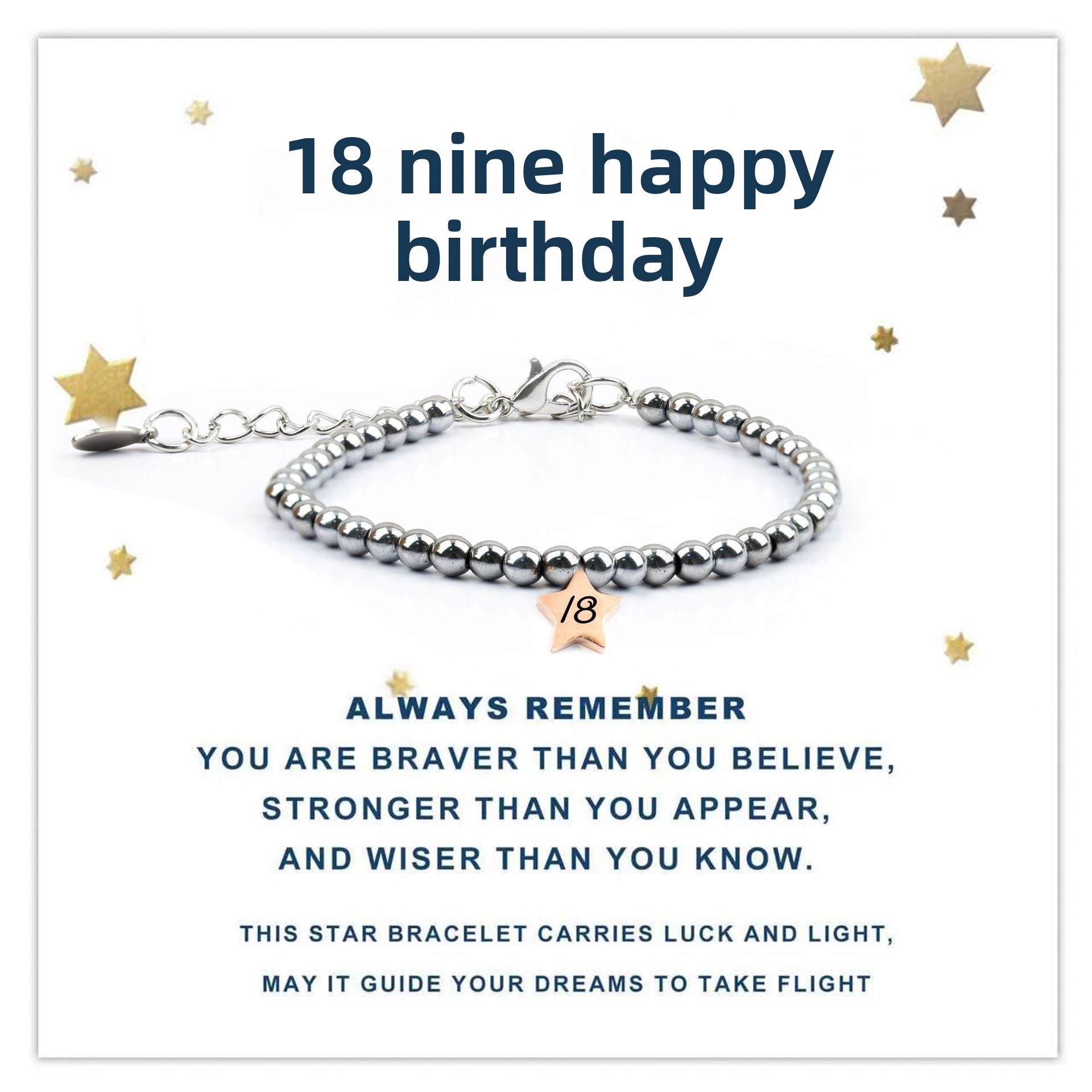 Star Pattern Beading Bracelet In Gold Featuring Copper Pendant, Unisex Design