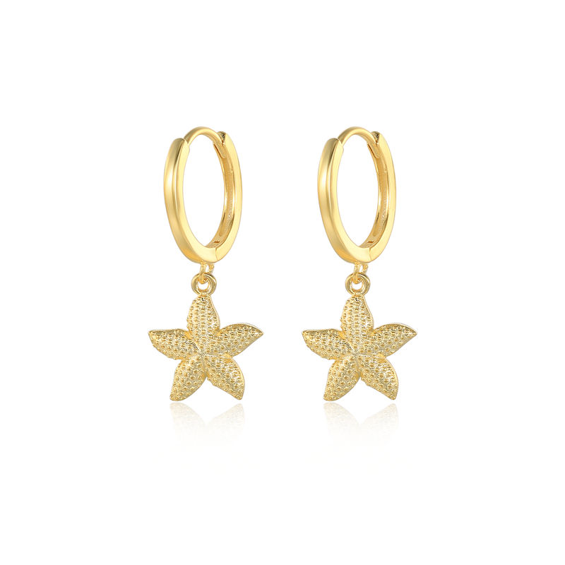 Starfish Hypoallergenic Earrings For Women With 0.03µm-0.05µm PVD Coated 18K Real Gold Plated Copper