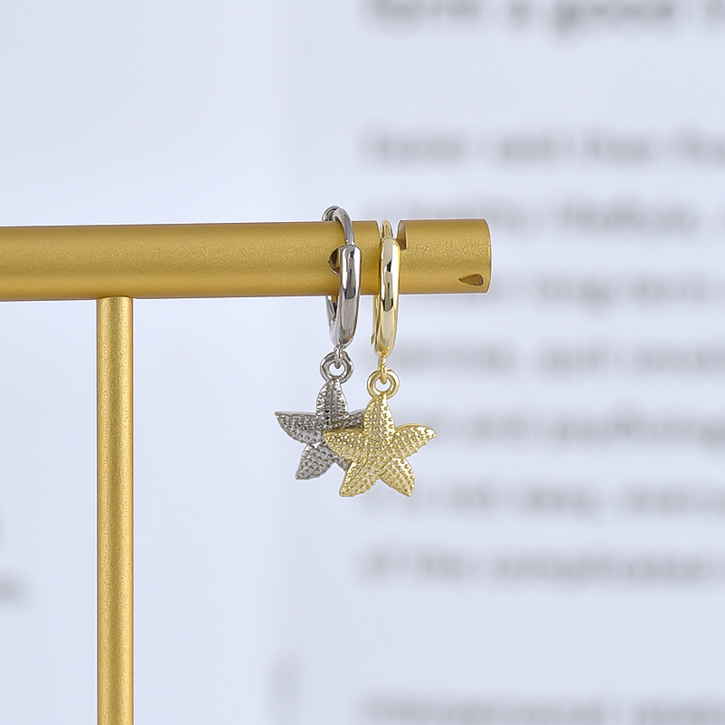 Starfish Hypoallergenic Earrings For Women With 0.03µm-0.05µm PVD Coated 18K Real Gold Plated Copper 2