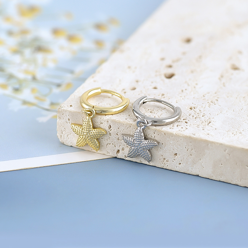 Starfish Hypoallergenic Earrings For Women With 0.03µm-0.05µm PVD Coated 18K Real Gold Plated Copper 3