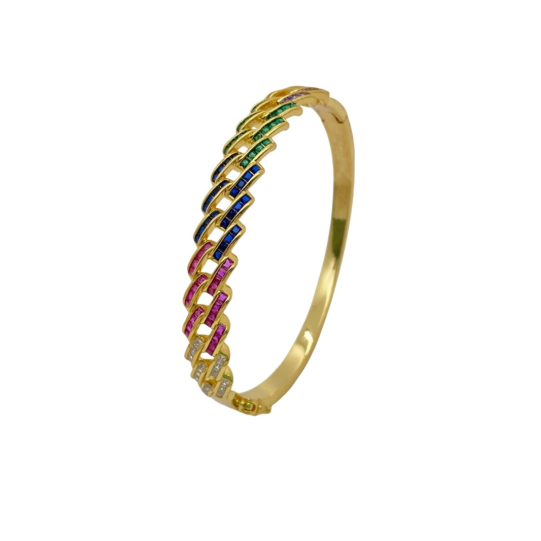 Style Full Diamond Zirconium Quadrilateral Bracelet Luxury Minimalist High-End Feeling Women's Jewelry 4