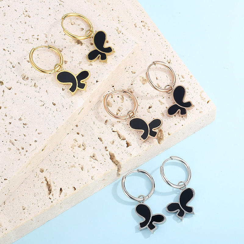 Electroplated Animal Drop Earrings For Women In 18K Gold Plated 304 Stainless Steel With Acrylic Inlay And PVD Coating