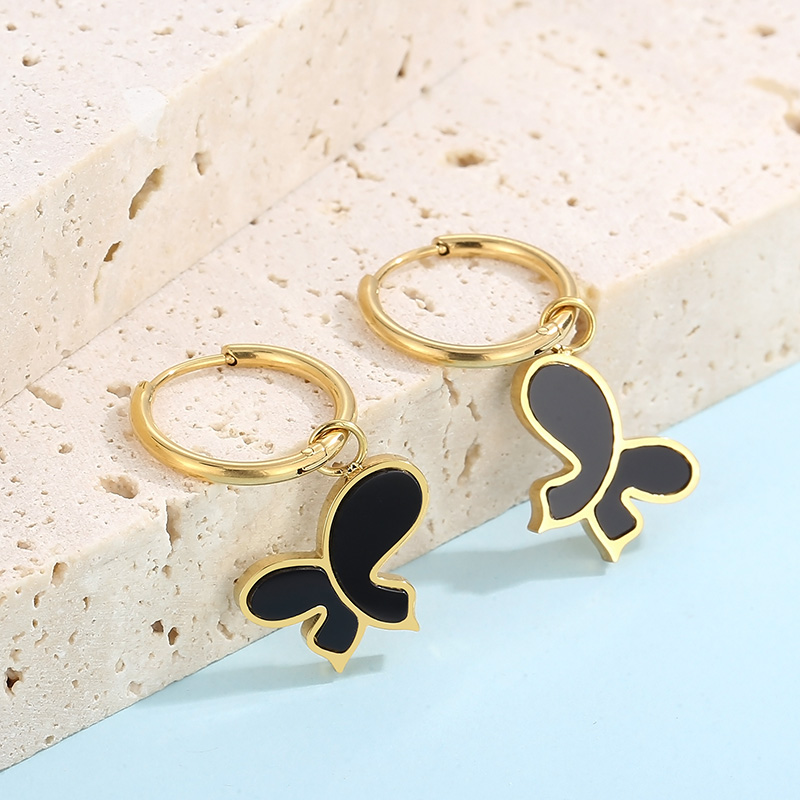 Electroplated Animal Drop Earrings For Women In 18K Gold Plated 304 Stainless Steel With Acrylic Inlay And PVD Coating 8