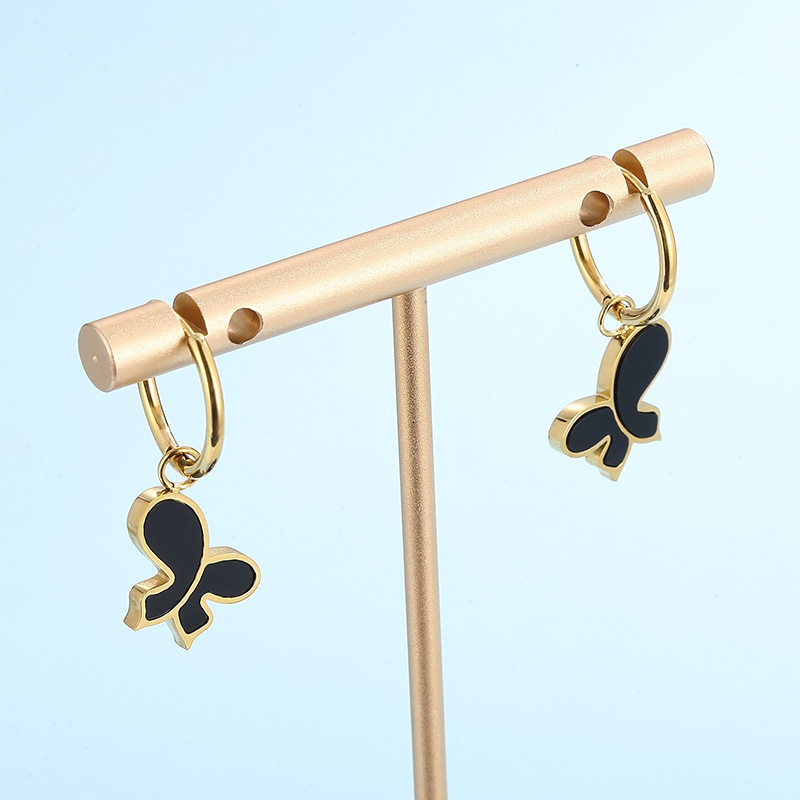 Electroplated Animal Drop Earrings For Women In 18K Gold Plated 304 Stainless Steel With Acrylic Inlay And PVD Coating 9