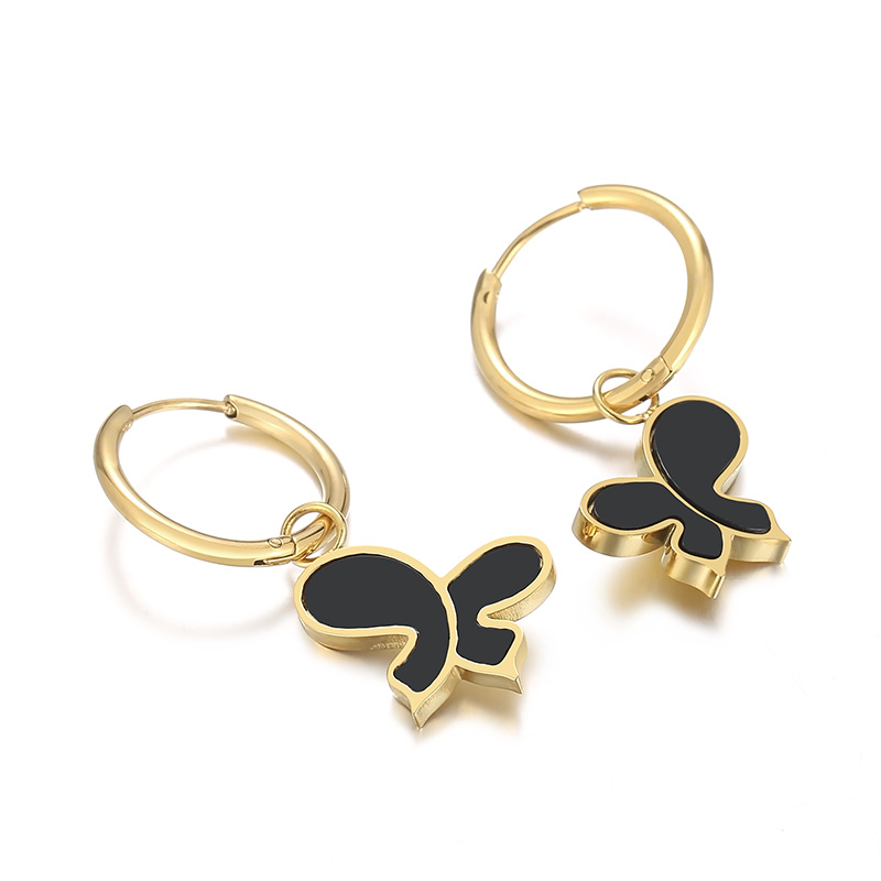Electroplated Animal Drop Earrings For Women In 18K Gold Plated 304 Stainless Steel With Acrylic Inlay And PVD Coating 10