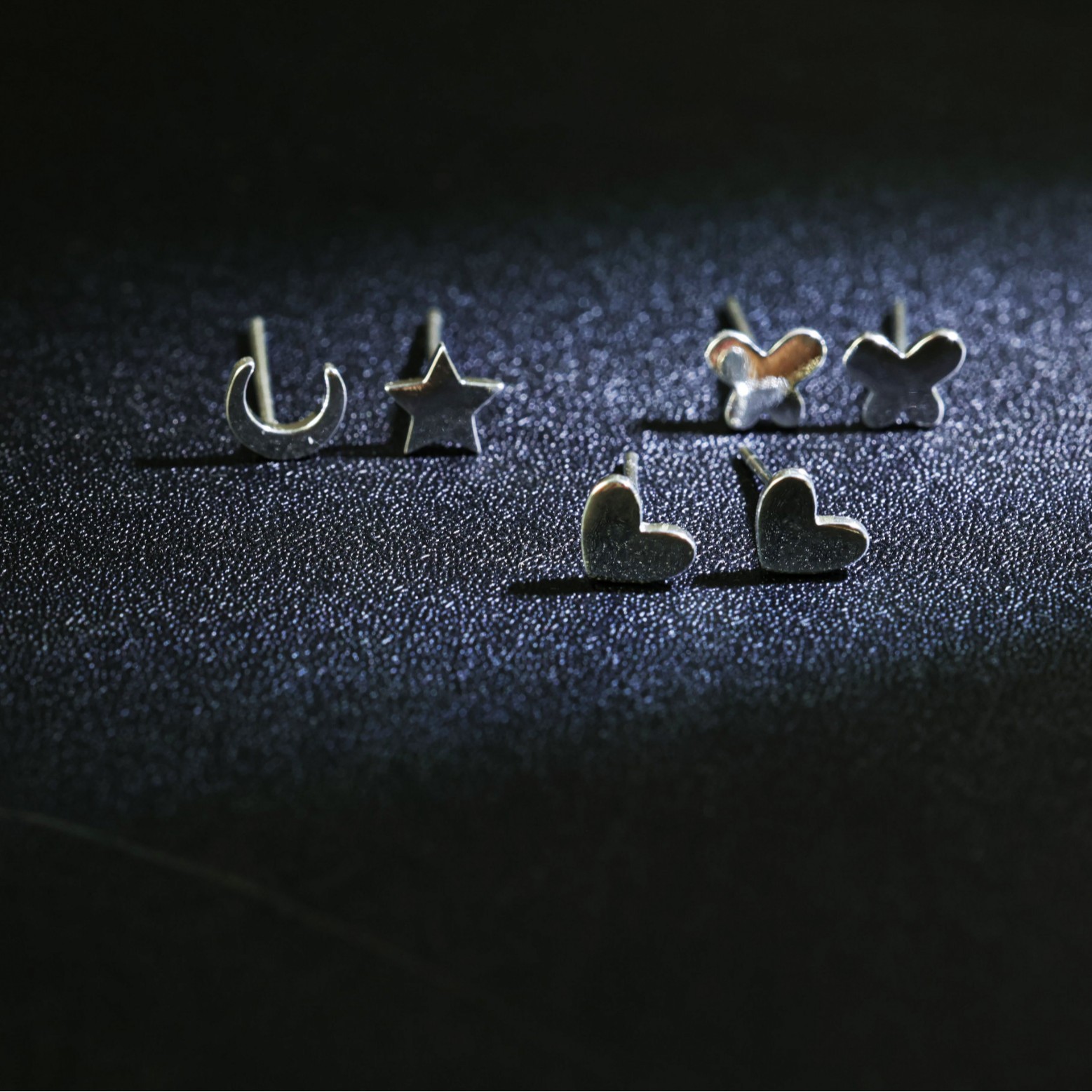 Sweet Butterfly Stud Earrings For Women In Copper With Silver Electroplated Finish 3