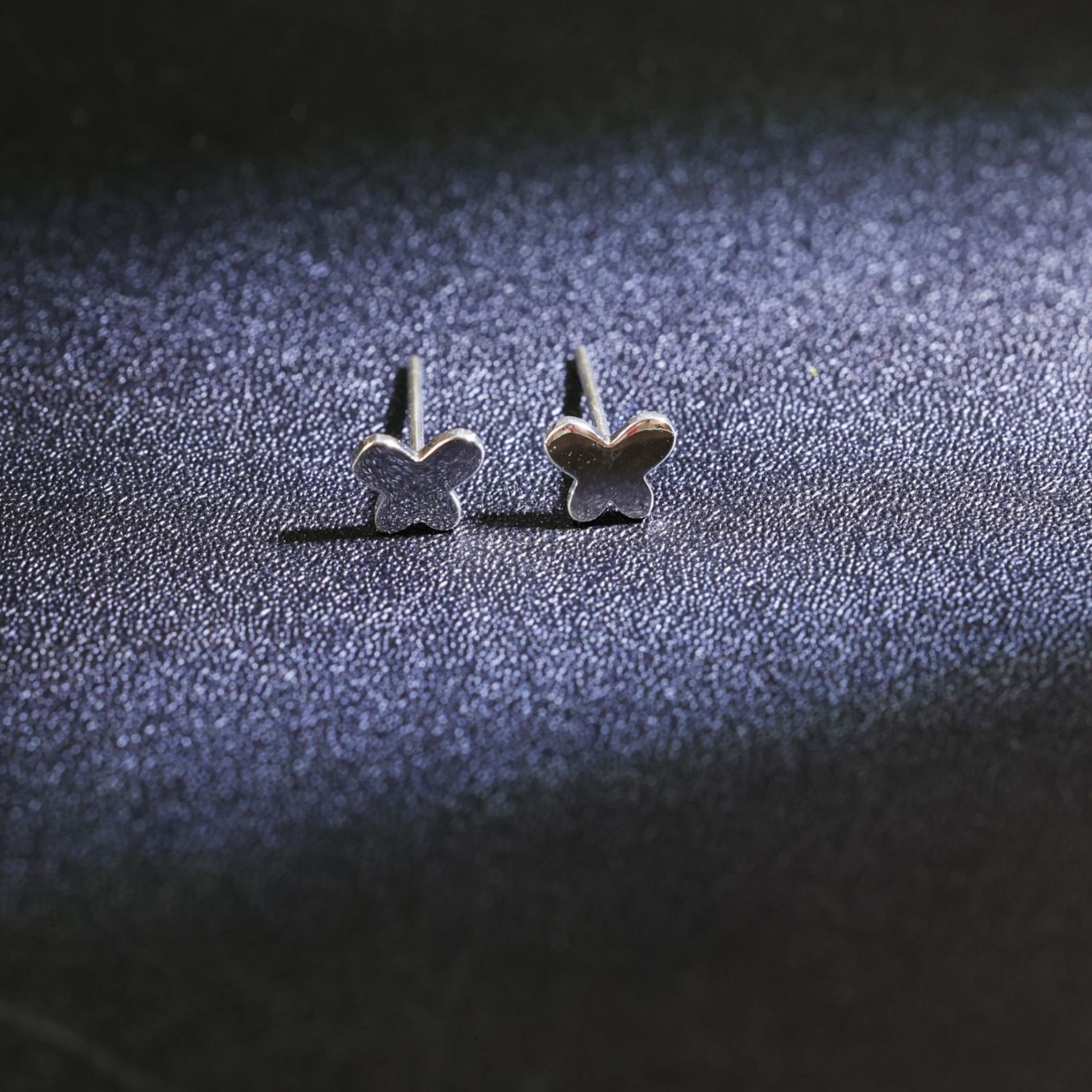 Sweet Butterfly Stud Earrings For Women In Copper With Silver Electroplated Finish 4