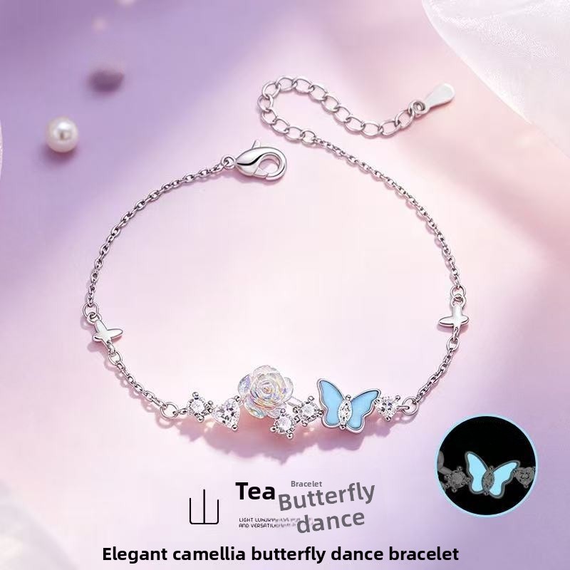 Sweet Flowers Enamel Bracelets For Women, Electroplated Copper Jewelry With Elegant Floral Design 3