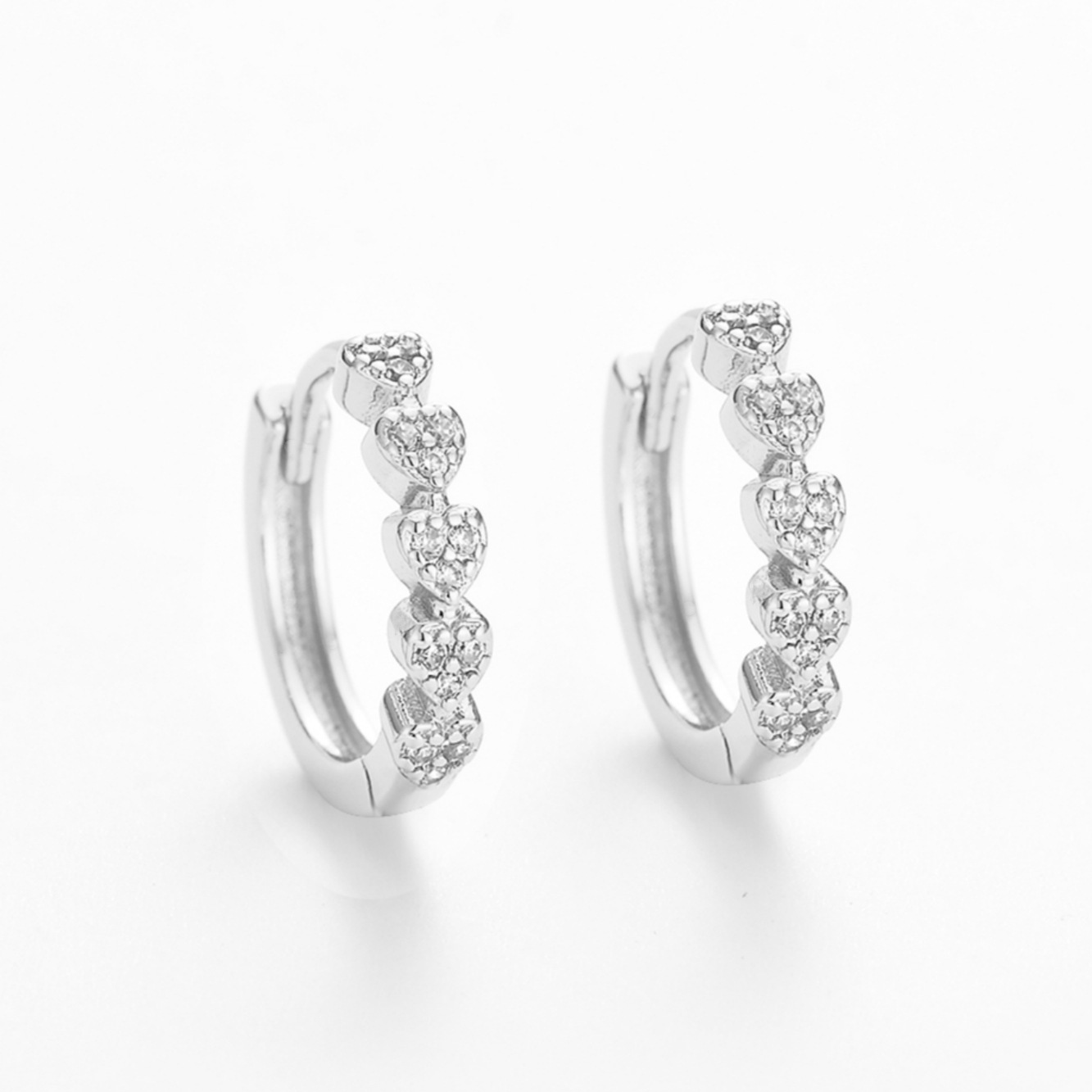Sweet Heart Shape Earrings For Women In Golden Copper With Zircon Inlay And Electroplated Finish 4