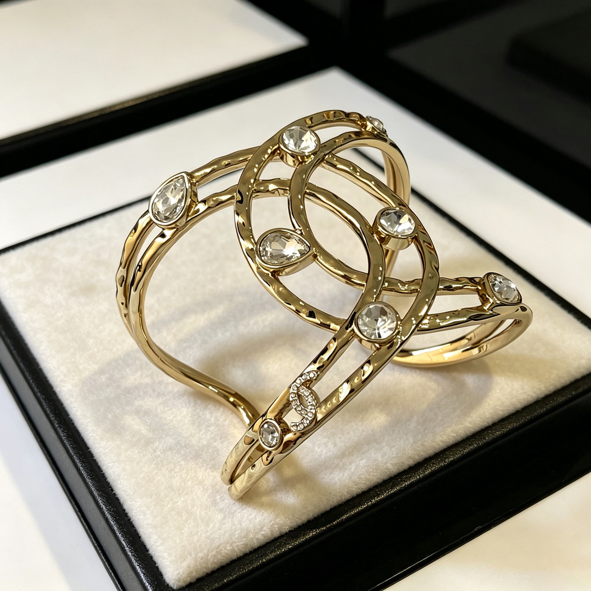 Sweet Letter Bangle In Copper With Golden Electroplated Finish, Featuring Stretch Adjustable Clasp 2