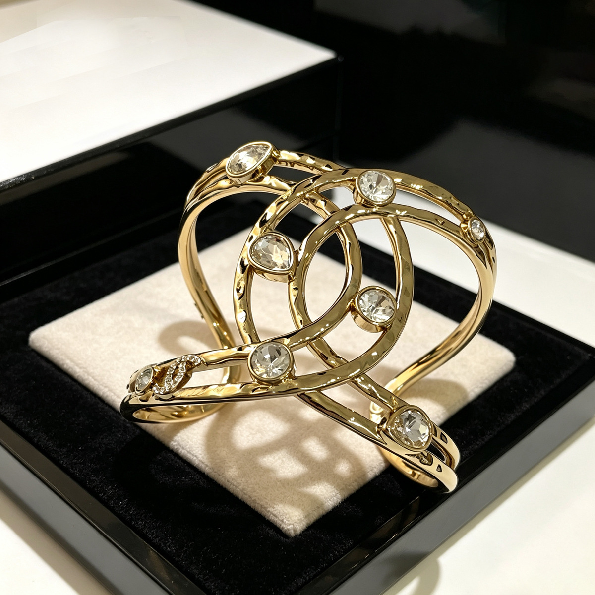 Sweet Letter Bangle In Copper With Golden Electroplated Finish, Featuring Stretch Adjustable Clasp 3