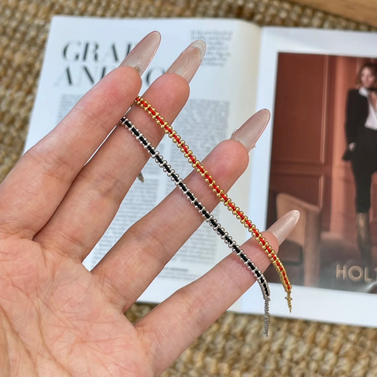 Sweet Red Line Bracelet For Women Featuring Copper Rope Chain With Electroplated Gold Plating 3