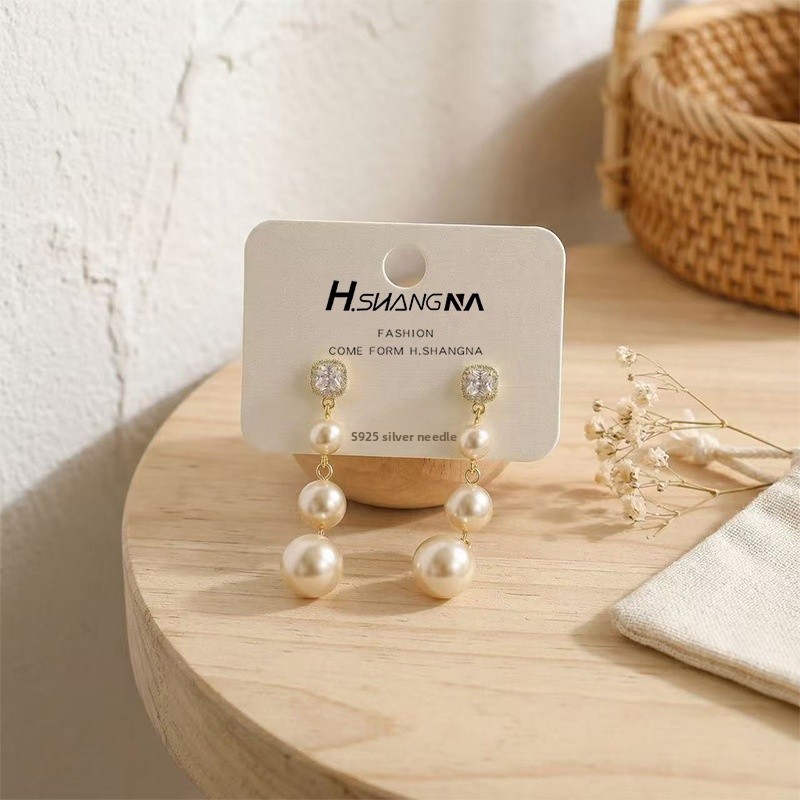Tassel Earrings For Women Featuring 14K Real Gold Plated Copper With Zircon Inlay, Elegant Gold Jewelry