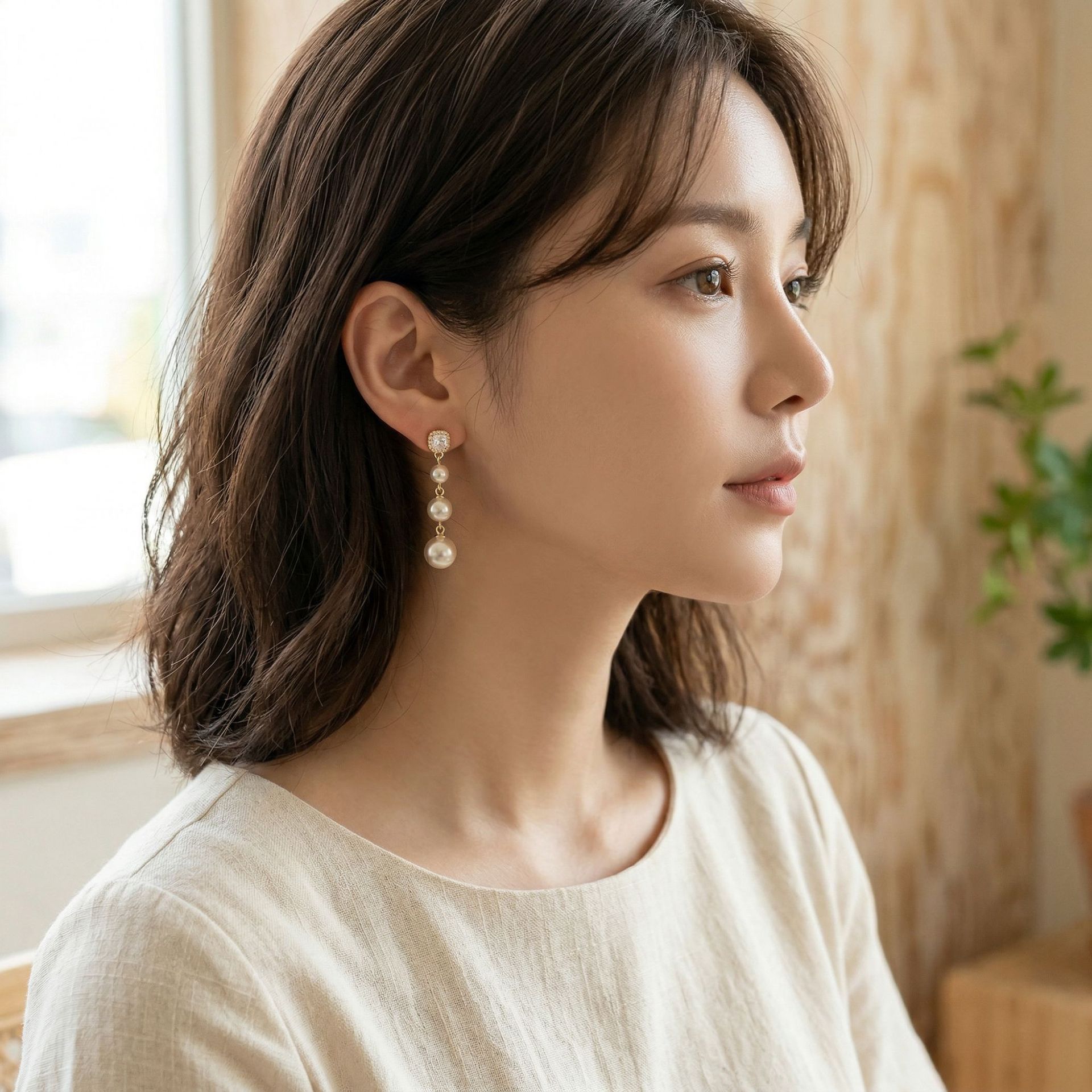 Tassel Earrings For Women Featuring 14K Real Gold Plated Copper With Zircon Inlay, Elegant Gold Jewelry 2