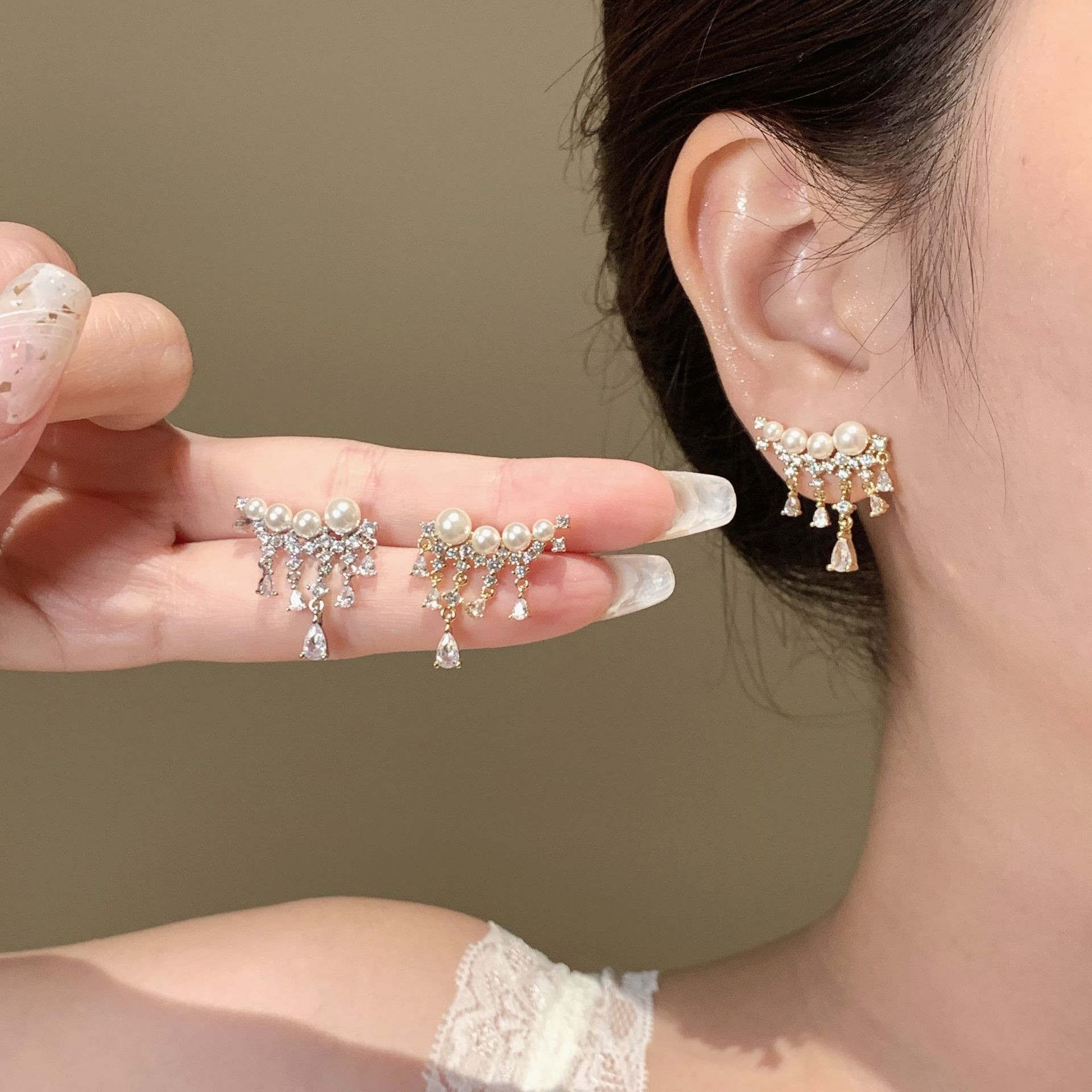 Tassel Earrings For Women With 925 Sterling Silver Posts, Copper Body, 14K Real Gold Plated And Zircon Inlay