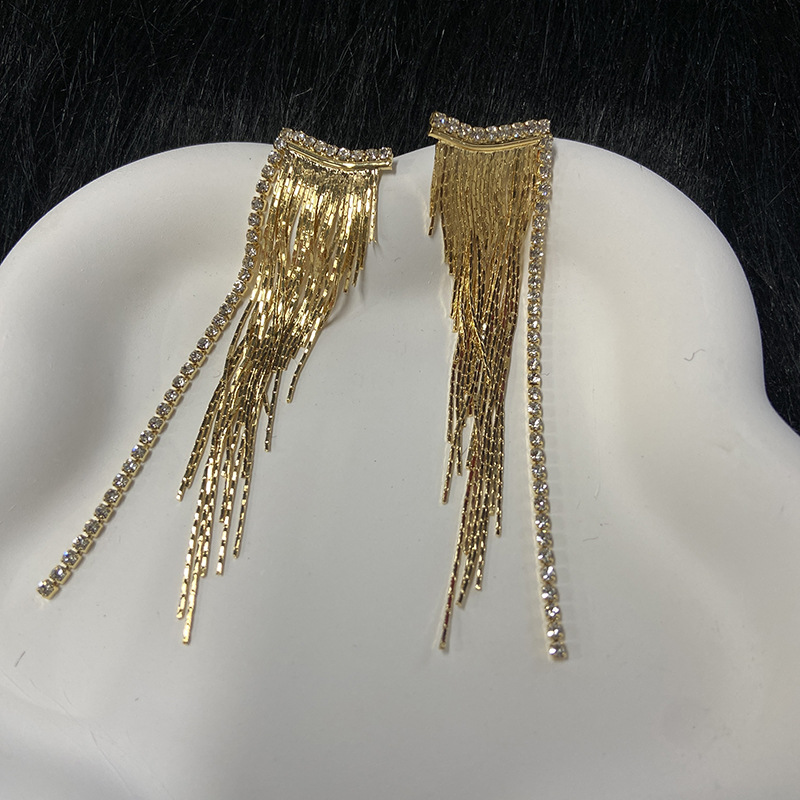 Tassel Stud Earrings For Women With Copper Craft And Zircon Inlay Featuring 925 Sterling Silver Posts 3