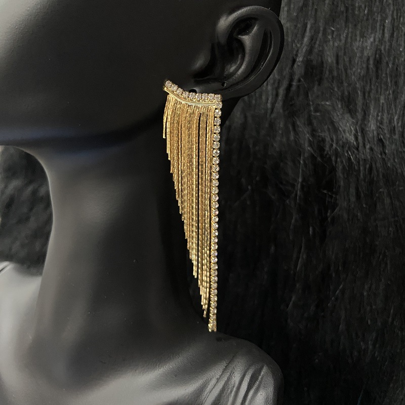 Tassel Stud Earrings For Women With Copper Craft And Zircon Inlay Featuring 925 Sterling Silver Posts 4