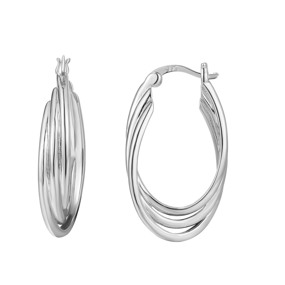 Three-dimensional C Shape Earrings For Women In Copper With 18K Real Gold Plated Water Plating And 0.03µm Thickness 6
