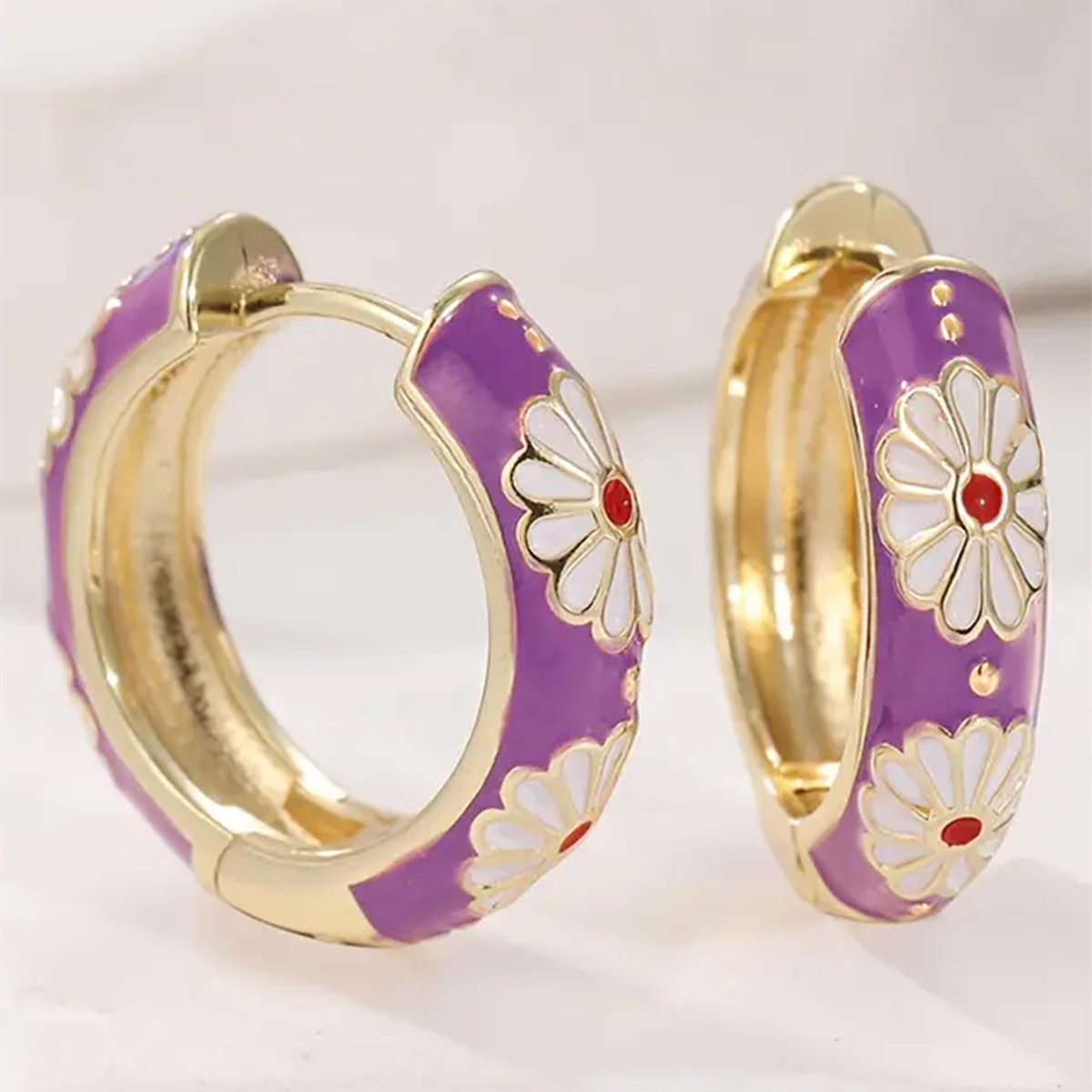Three-dimensional Flower Earrings In Copper With KC Golden Water Plating Featuring 0.03µm Thick Coating
