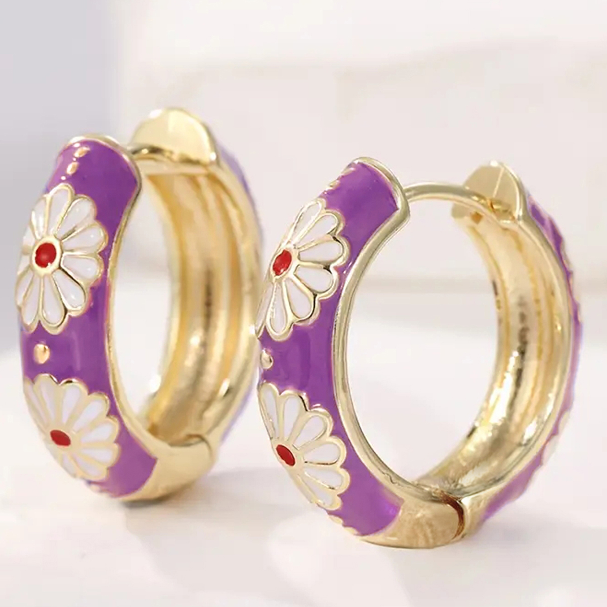 Three-dimensional Flower Earrings In Copper With KC Golden Water Plating Featuring 0.03µm Thick Coating 2