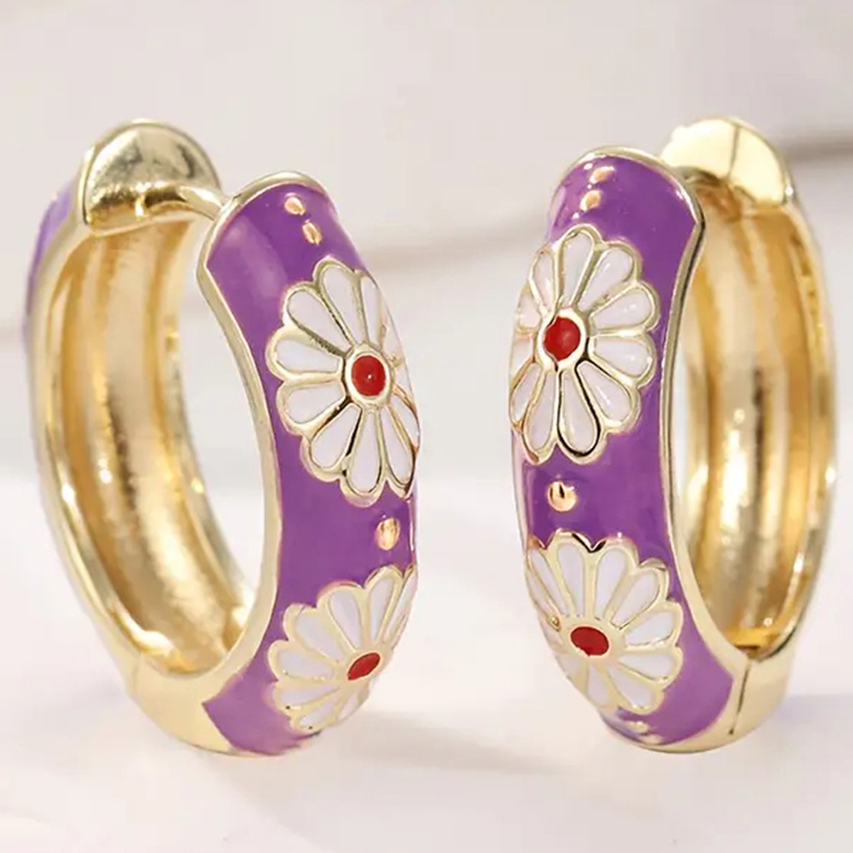 Three-dimensional Flower Earrings In Copper With KC Golden Water Plating Featuring 0.03µm Thick Coating 3
