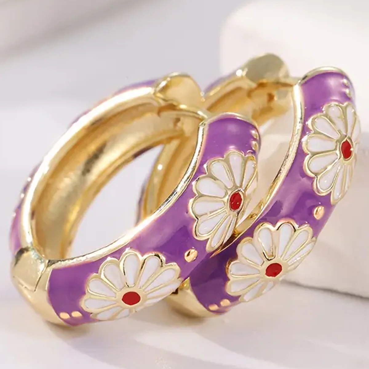 Three-dimensional Flower Earrings In Copper With KC Golden Water Plating Featuring 0.03µm Thick Coating 5