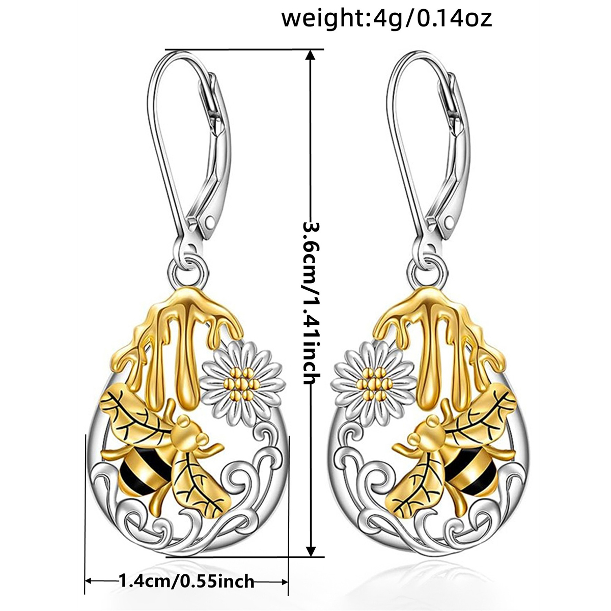 Three-dimensional Flowers Drop Earrings For Women In Copper With KC Golden Water Plating And 0.03µm Thickness 4