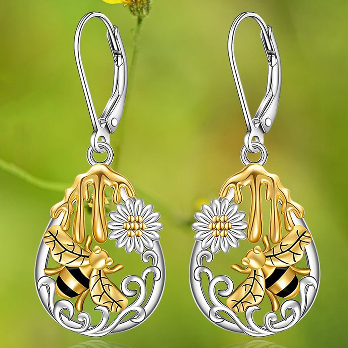 Three-dimensional Flowers Drop Earrings For Women In Copper With KC Golden Water Plating And 0.03µm Thickness 7