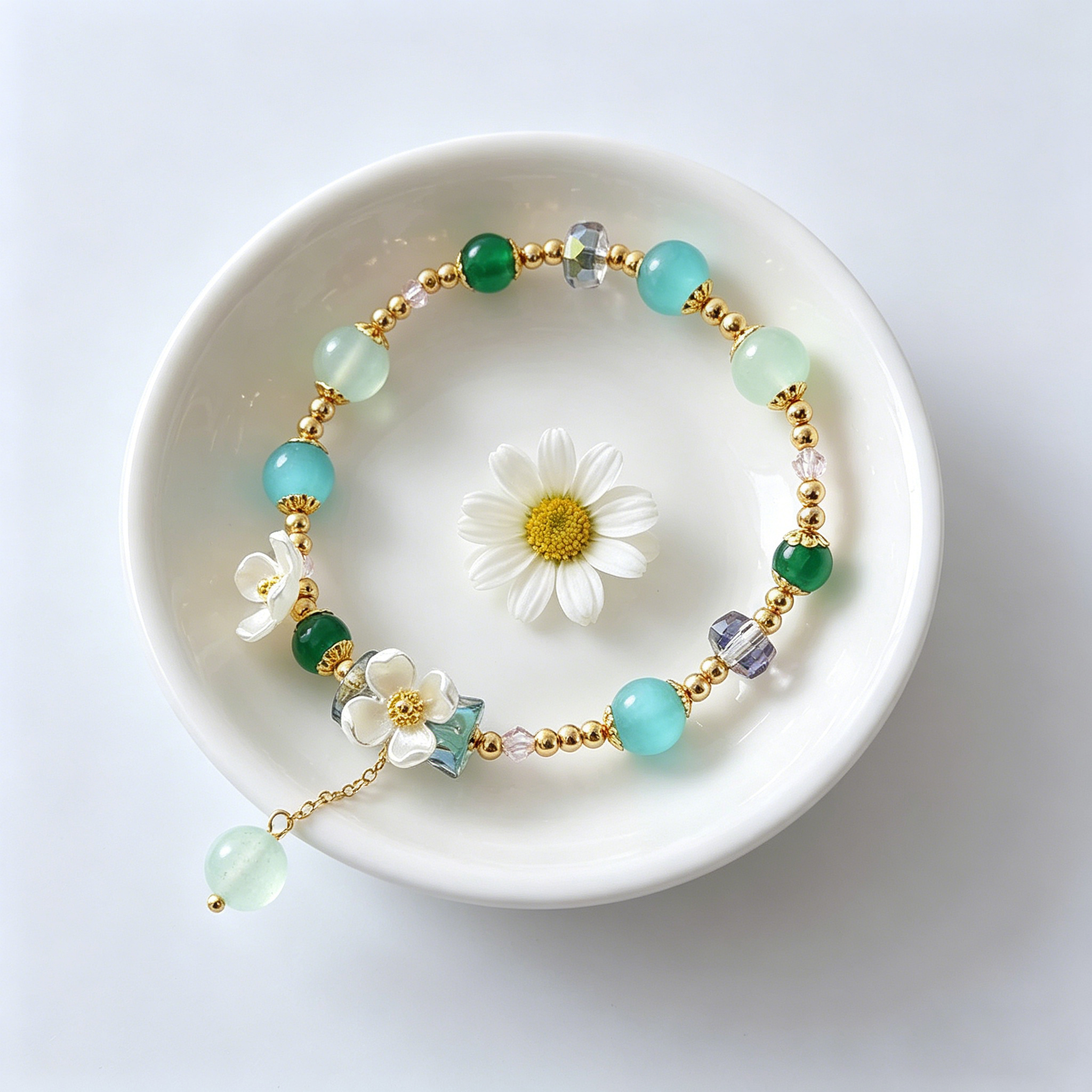 Three-dimensional Geometric Bracelets For Women In Golden Plated Copper With Artificial Crystal Inlay, Electroplated Finish 3