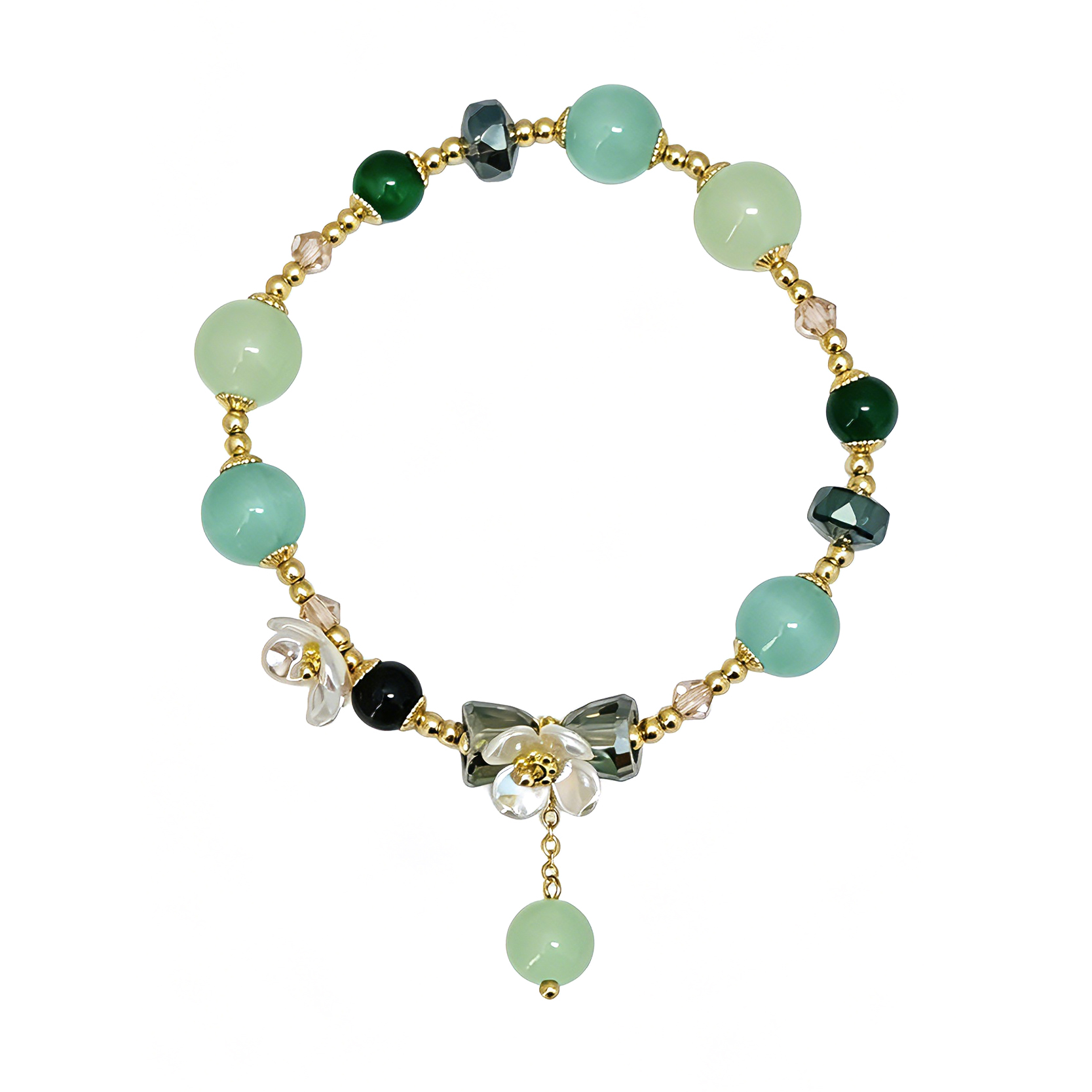 Three-dimensional Geometric Bracelets For Women In Golden Plated Copper With Artificial Crystal Inlay, Electroplated Finish 7