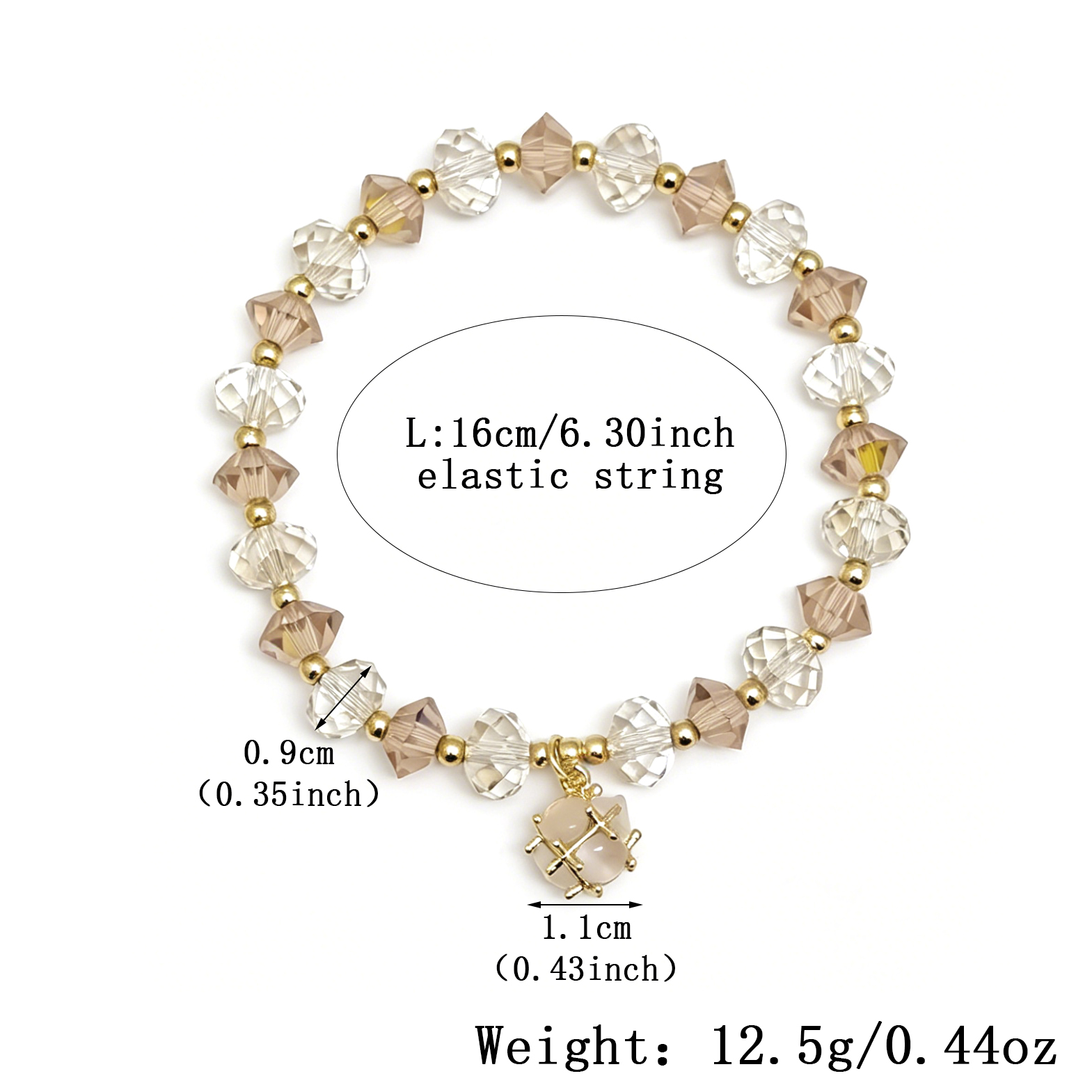 Three-dimensional Geometric Copper Bracelet For Women With Golden Plated Electroplated Finish And Cat's Eye Stone Inlay 2