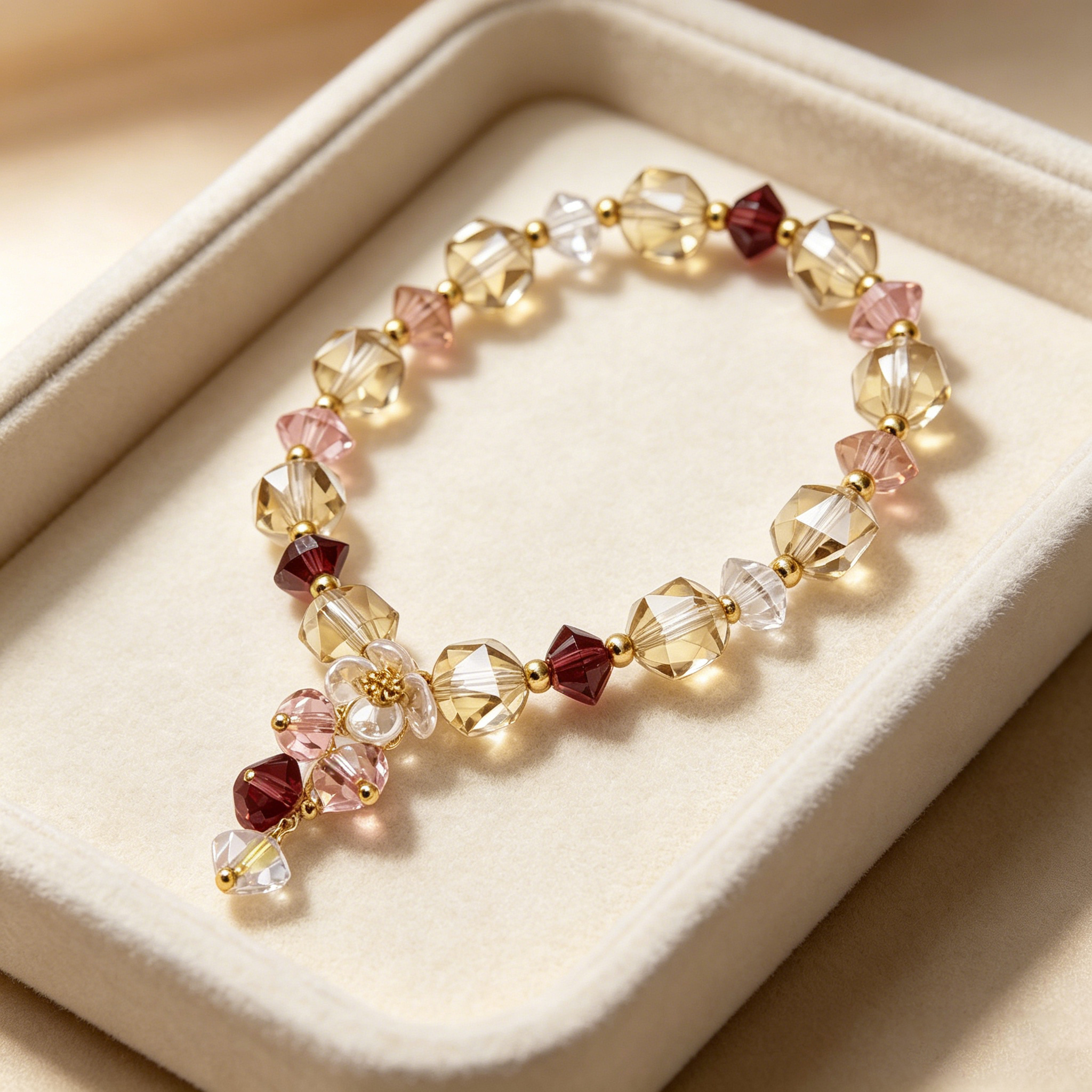 Three-dimensional Geometric Copper Bracelet For Women With Golden Plated Electroplated Finish And Cat's Eye Stone Inlay 4