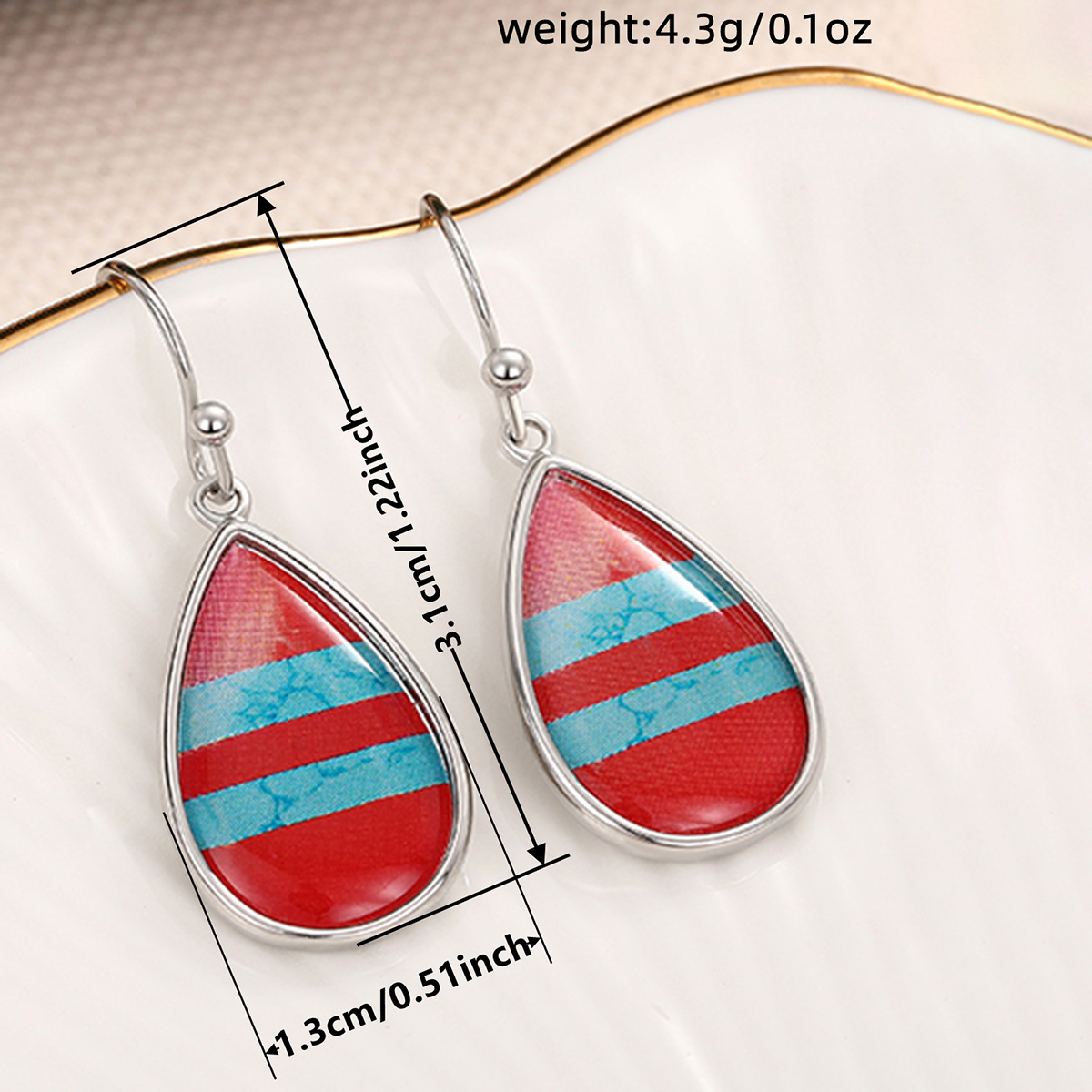 Three-dimensional Geometric Copper Earrings With White K Water Plating And 0.03µm Thickness, Drop Earrings 6