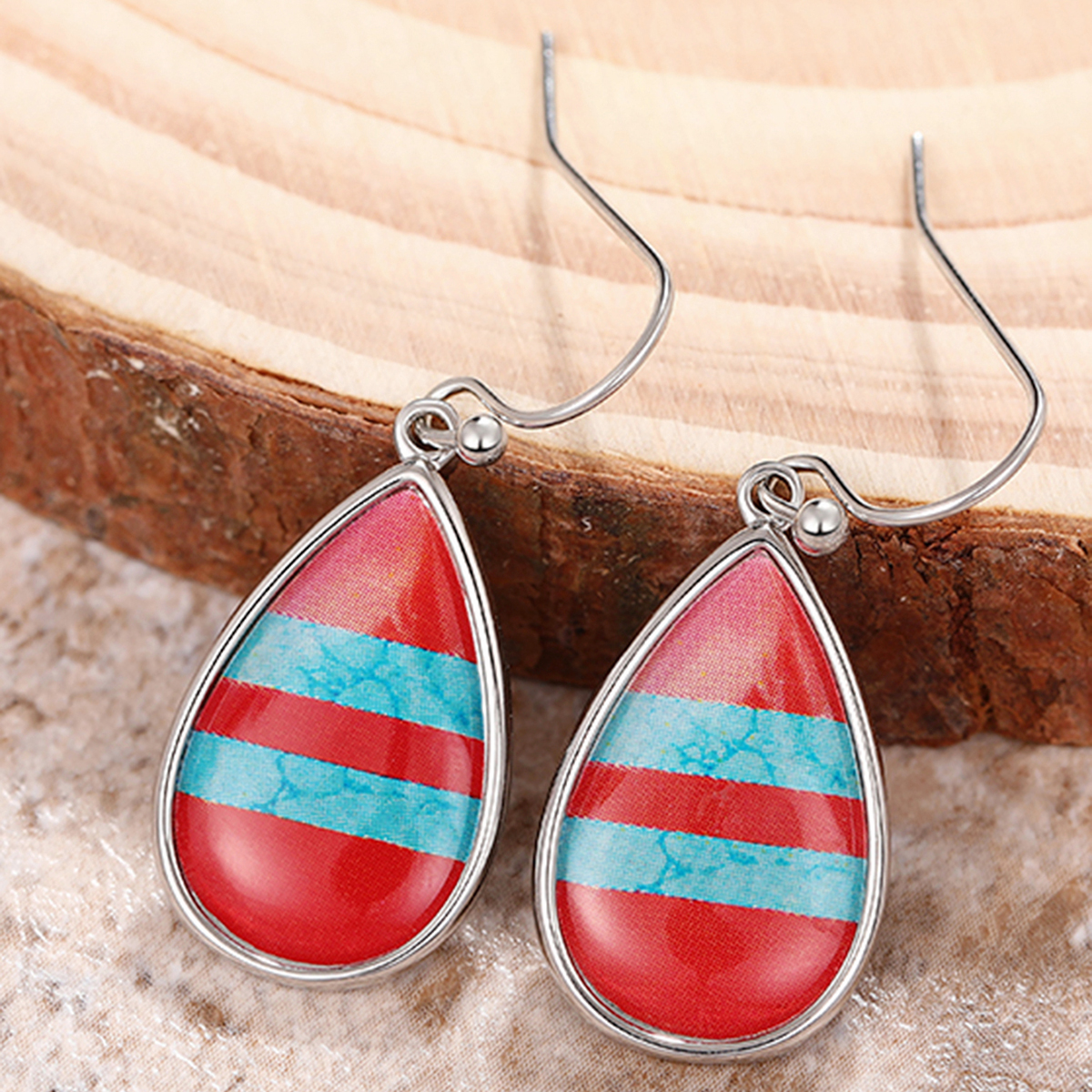 Three-dimensional Geometric Copper Earrings With White K Water Plating And 0.03µm Thickness, Drop Earrings 10