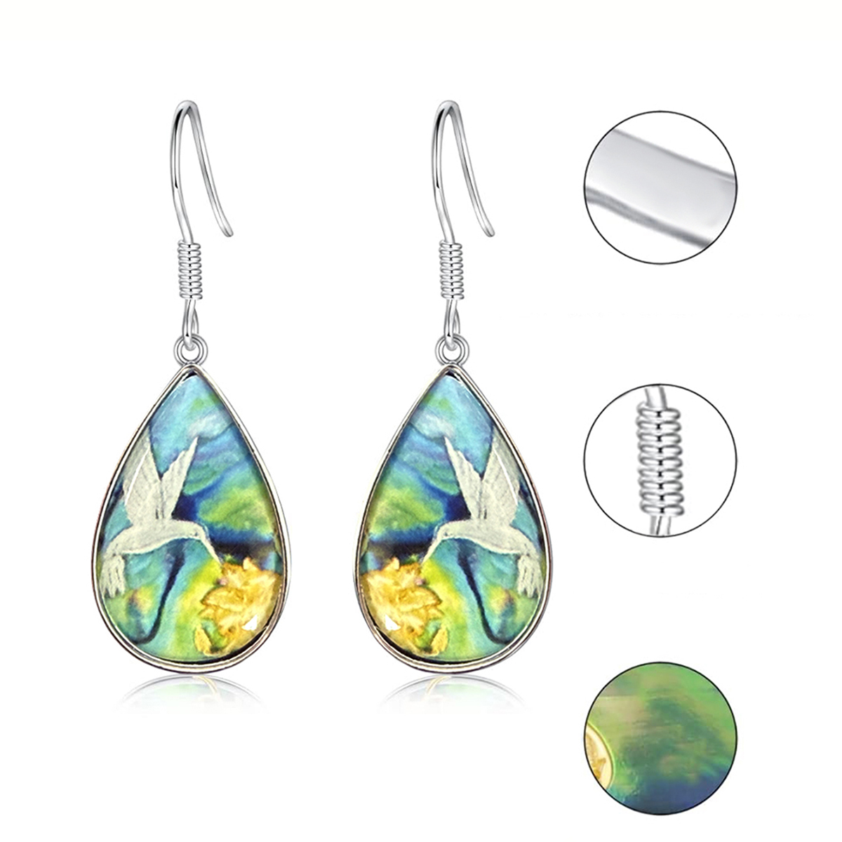 Three-dimensional Geometric Copper Earrings With White K Water Plating Featuring 0.03µm Thick Coating, Drop Earrings 3